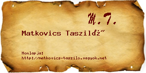 Matkovics Tasziló névjegykártya